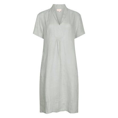 Elodie Short Sleeve Midi Dress Linen - Grey