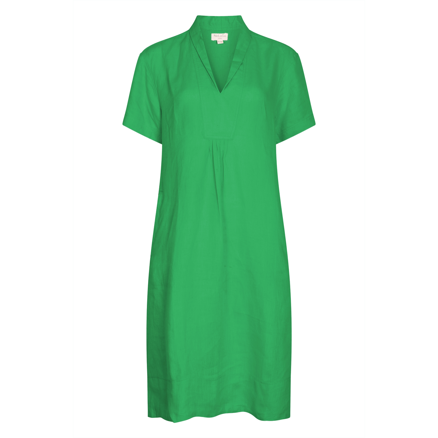 Elodie Short Sleeve Midi Dress Linen - Lime Green