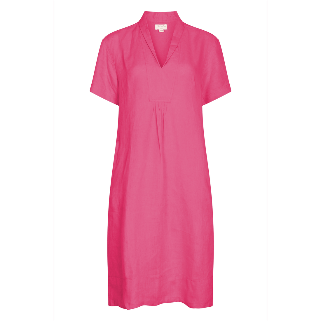 Elodie Short Sleeve Tunic Dress Linen - Peony Pink