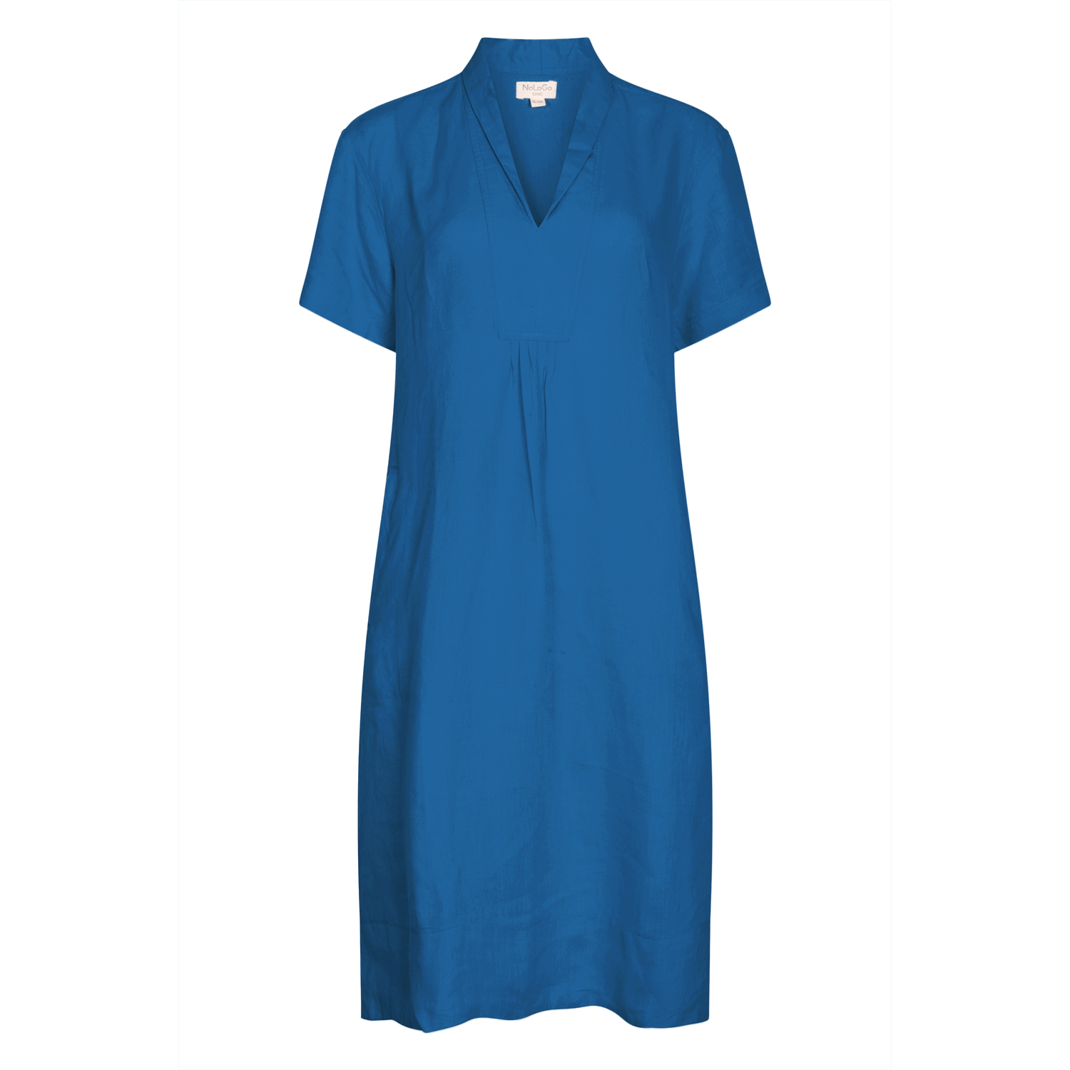 Elodie Short Sleeve Midi Dress Linen - Summer Blue