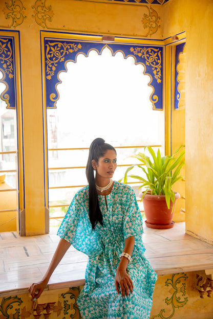 Corfu Kaftan Cotton Cambric Multi One Size