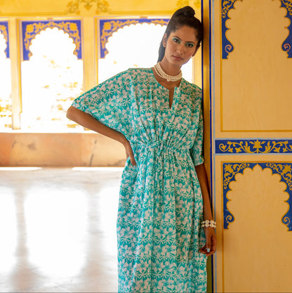 Corfu Kaftan Cotton Cambric Multi One Size