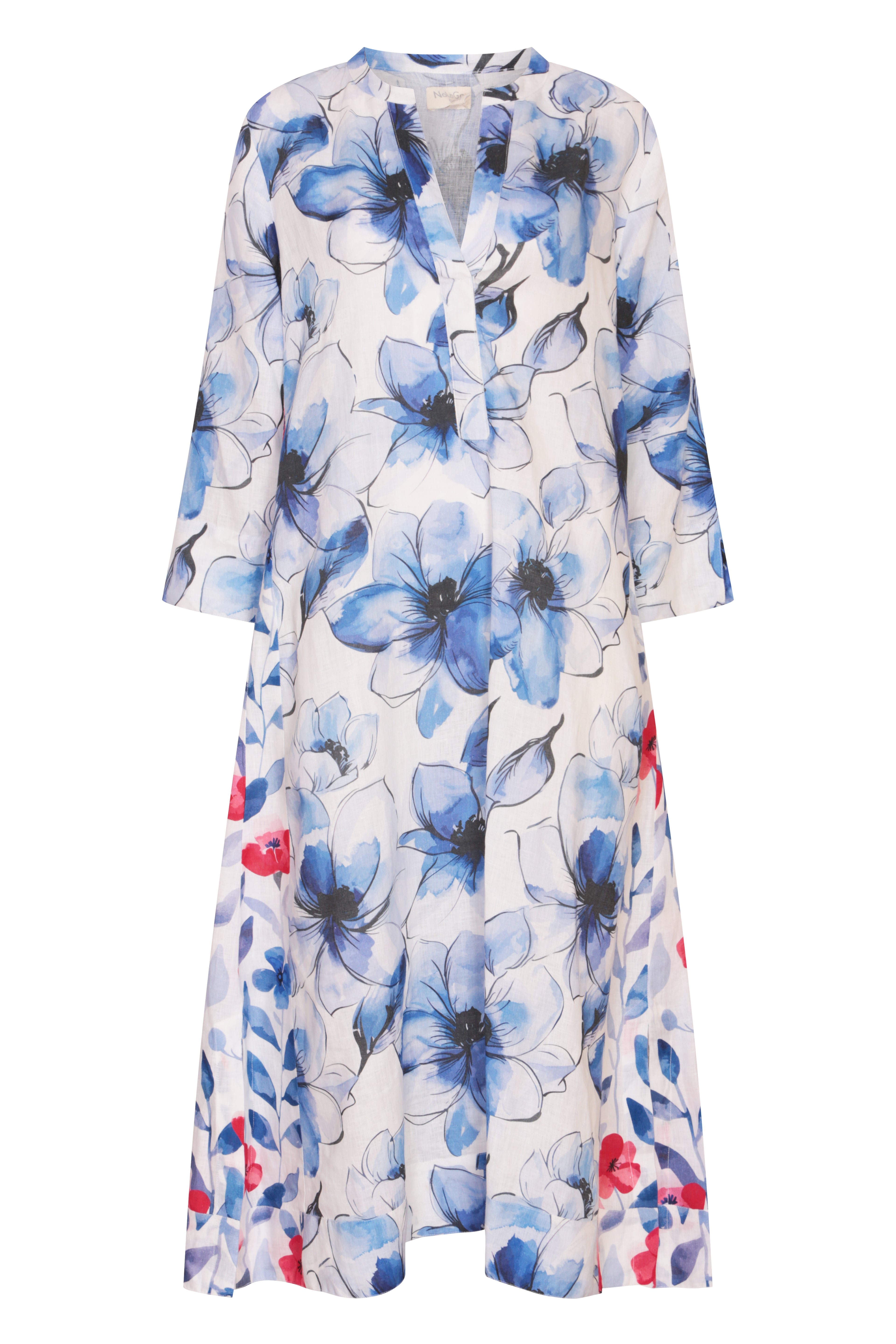 Ice Flower Mixed Print Kaftan Linen - Multi