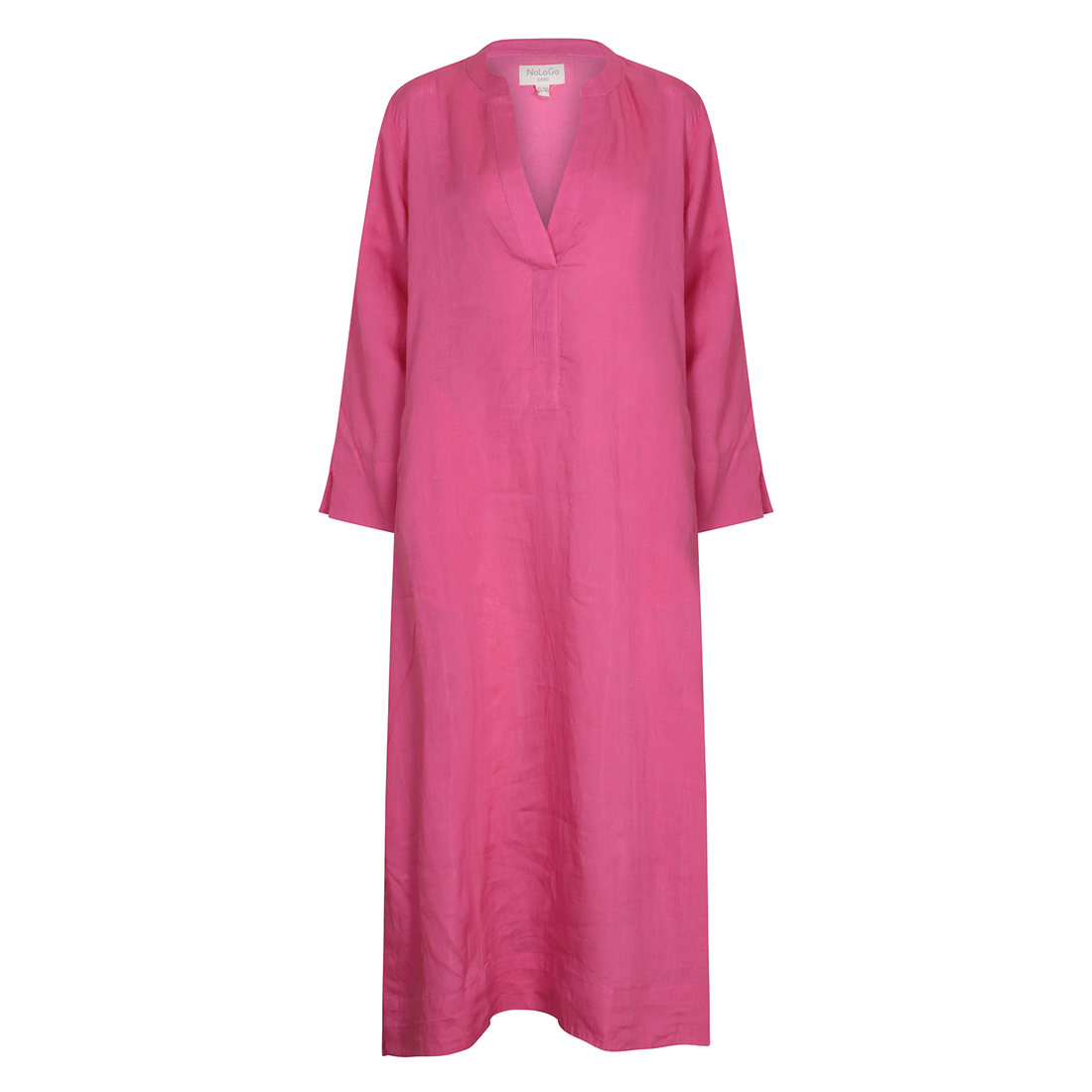 Plain Dyed Kaftan Linen - Peony Pink