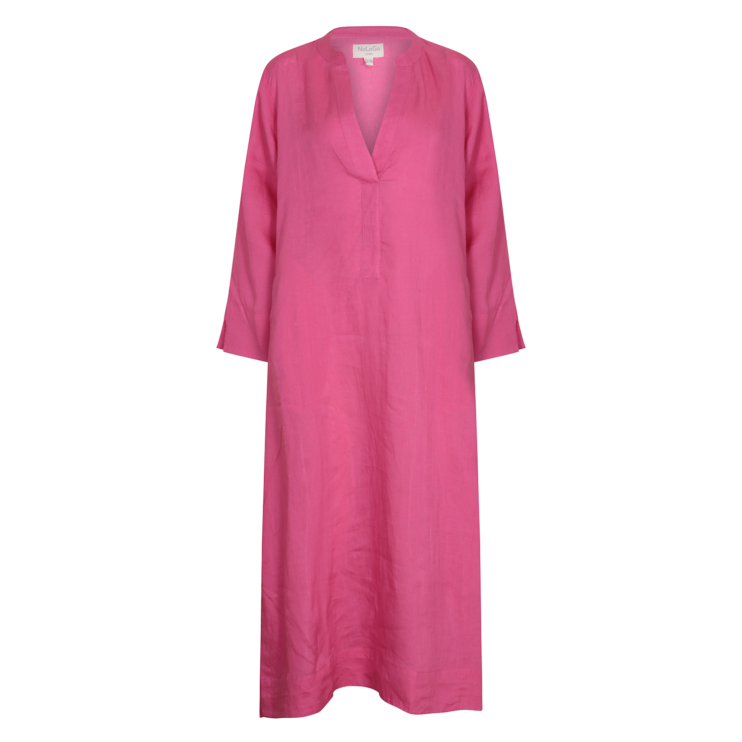 Plain Dyed Kaftan Linen - Peony Pink