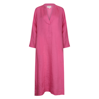 Plain Dyed Kaftan Linen - Peony Pink