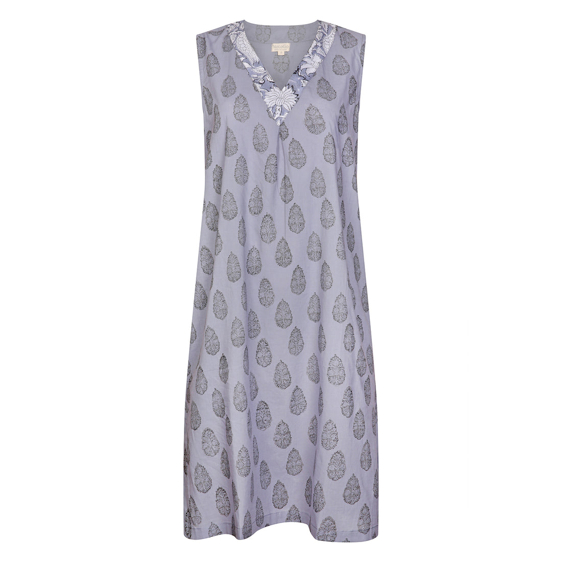 Rosebud Print Nightdress Cotton Charcoal