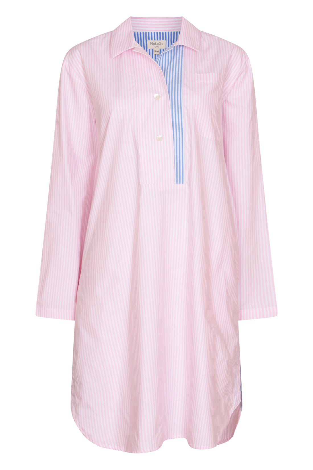 Stripe Stock Nightwear Nightshirt Cotton Pink