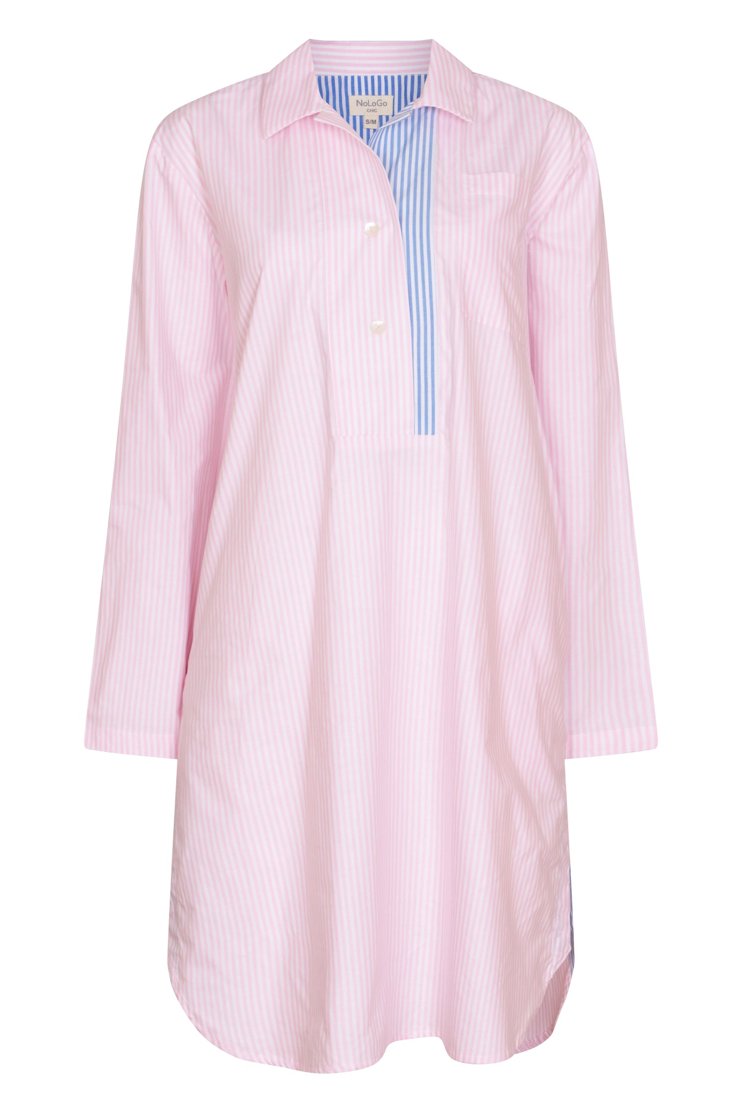 Stripe Stock Nightwear Nightshirt Cotton Pink