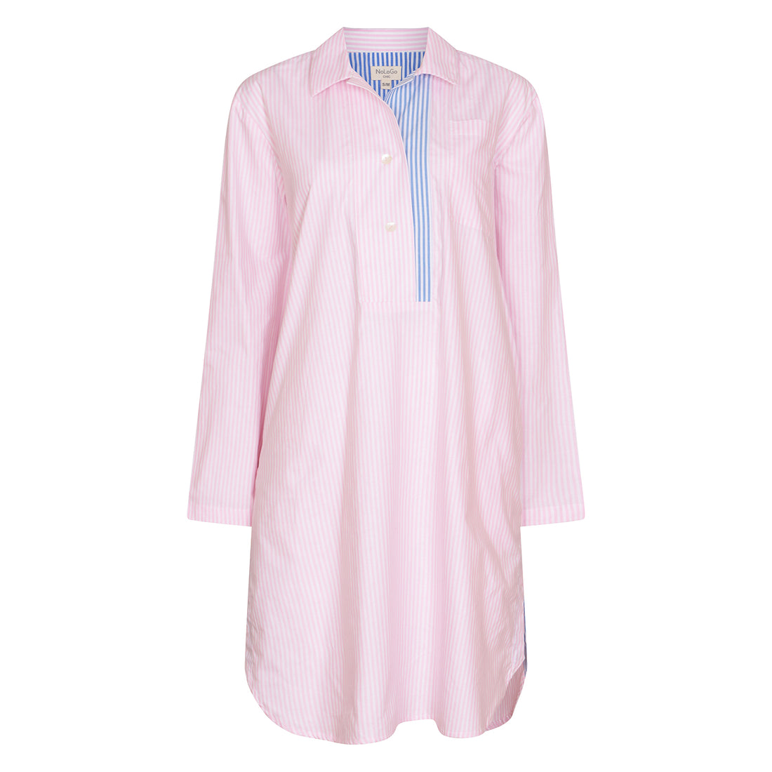 Stripe Stock Nightwear Nightshirt Cotton Pink