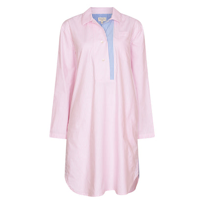 Stripe Stock Nightwear Nightshirt Cotton Pink