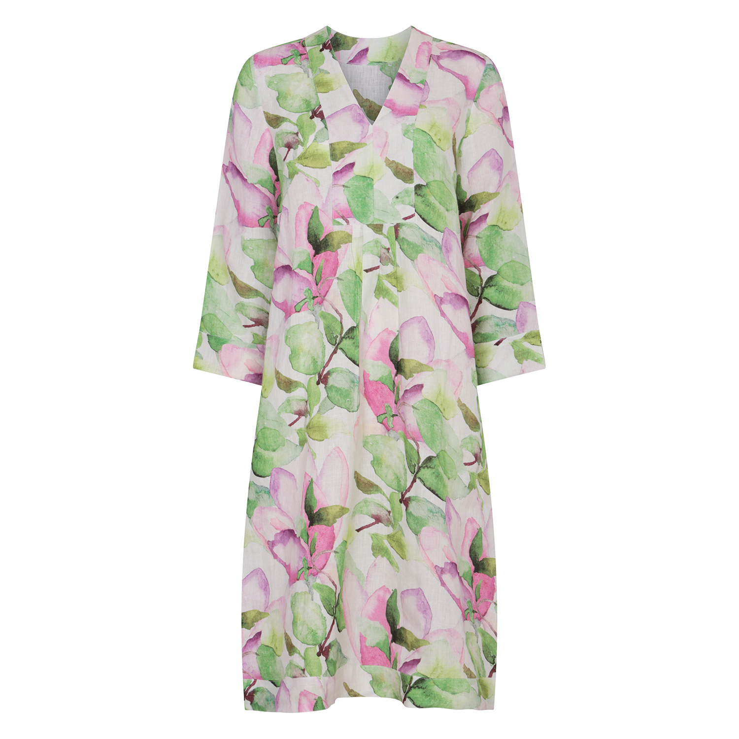 Water Melon Print Picot Dress Linen Multi