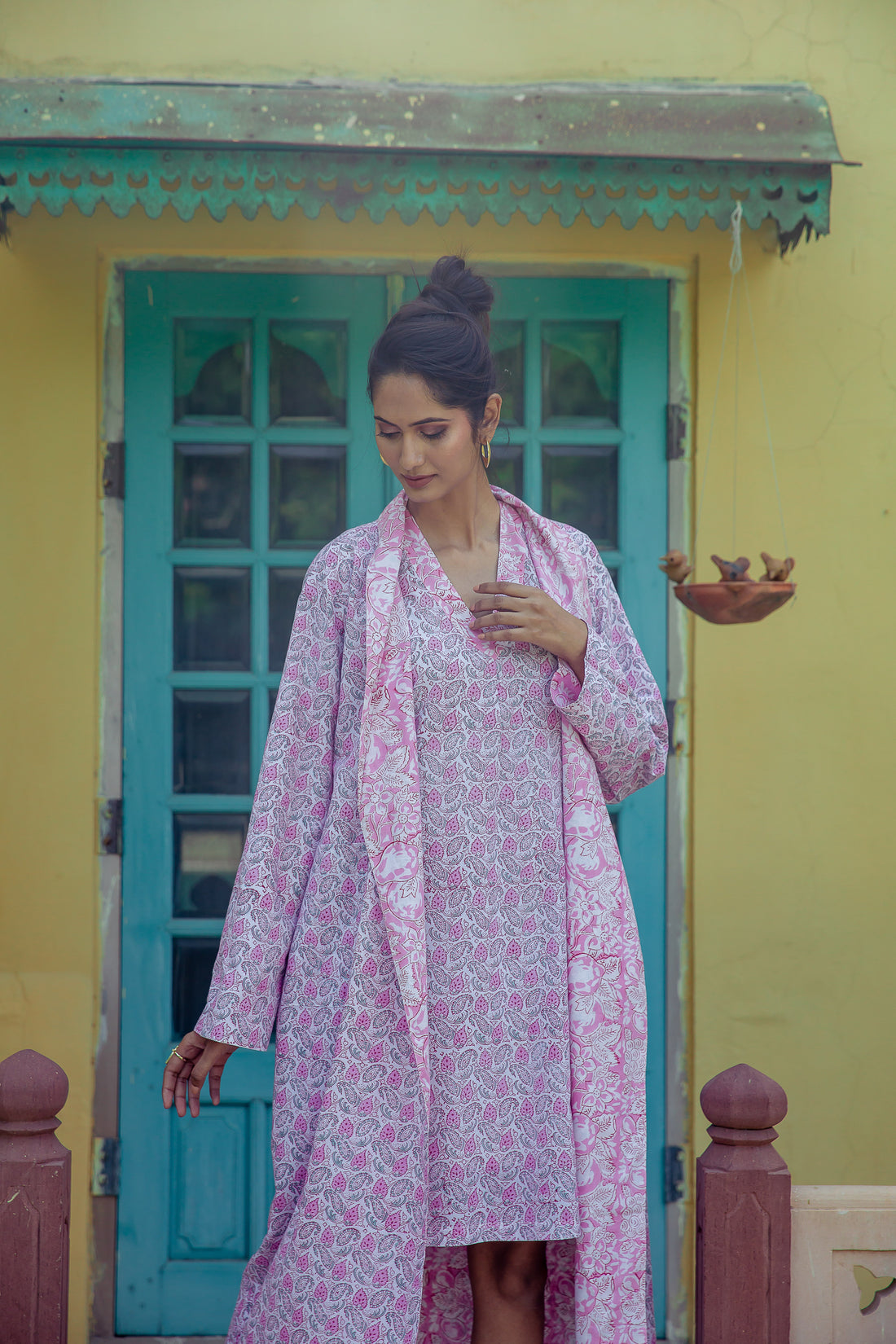 Rosebud Nightdress Cotton Pink
