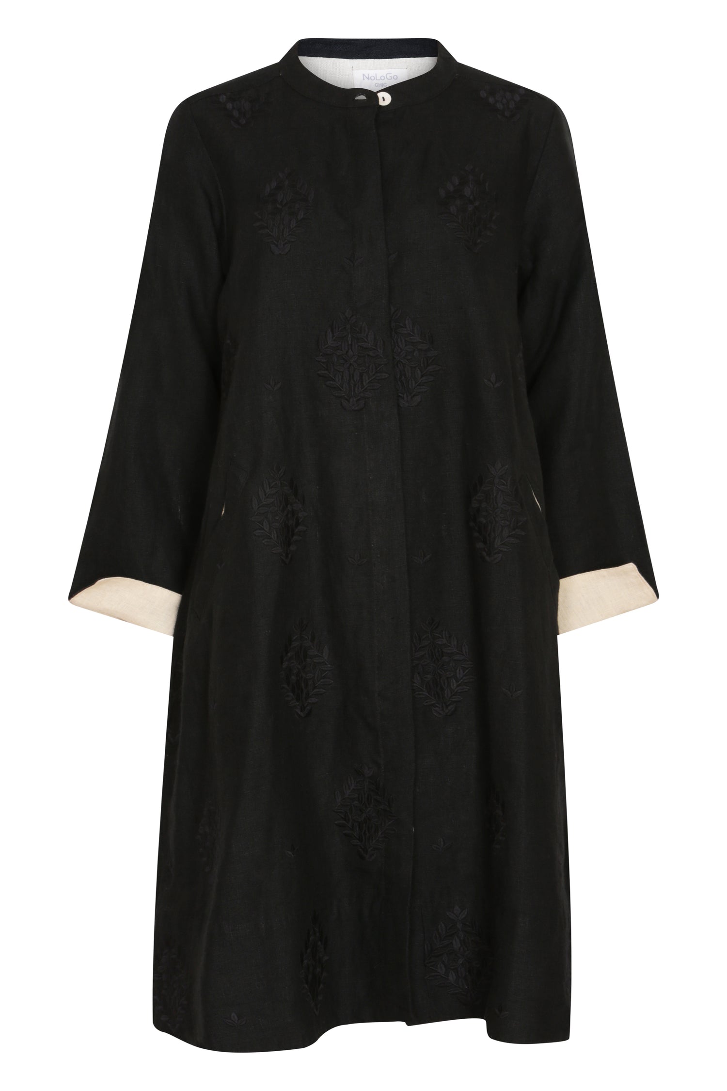 Super Mix Coat Dress - Black