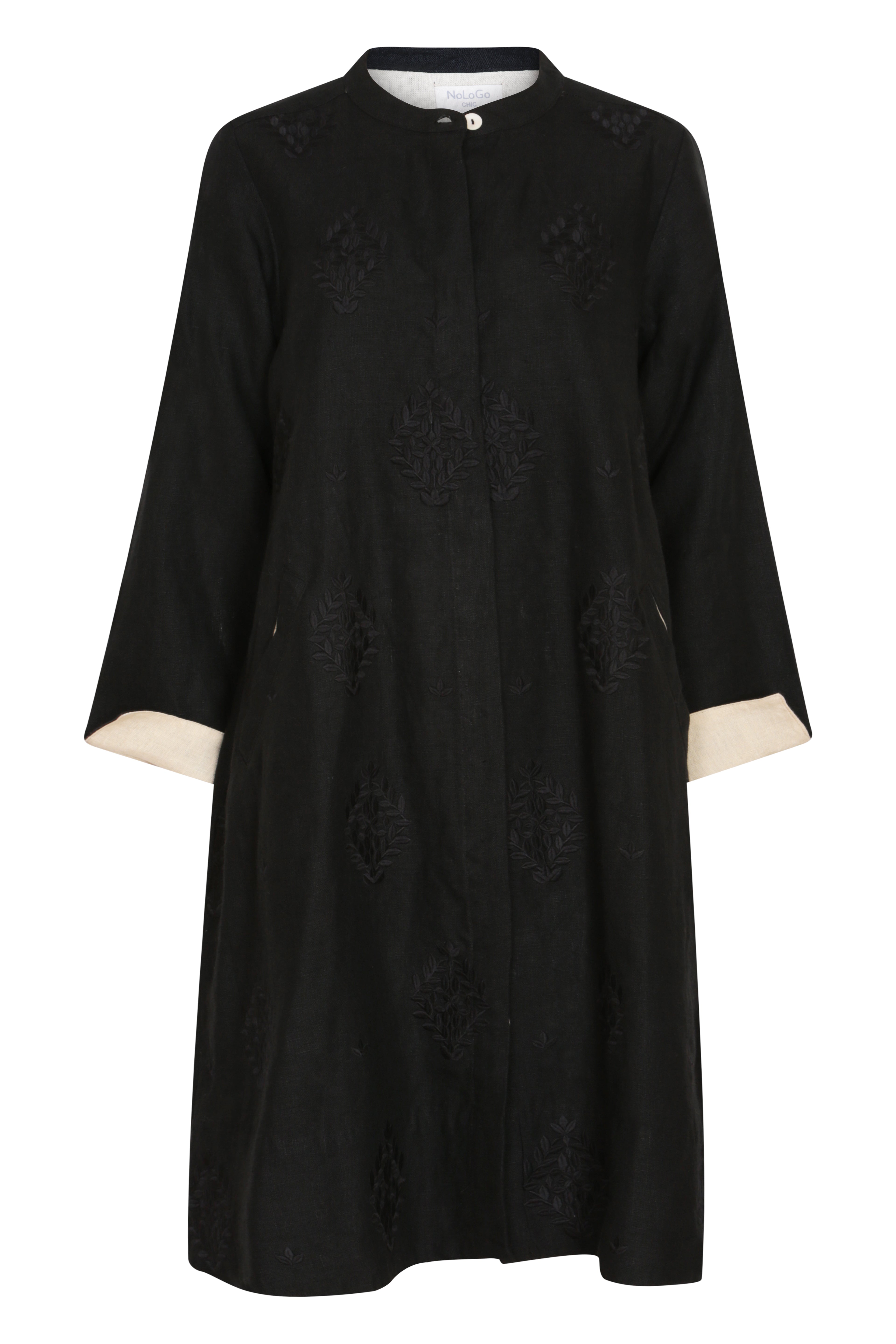 Super Mix Coat Dress - Black