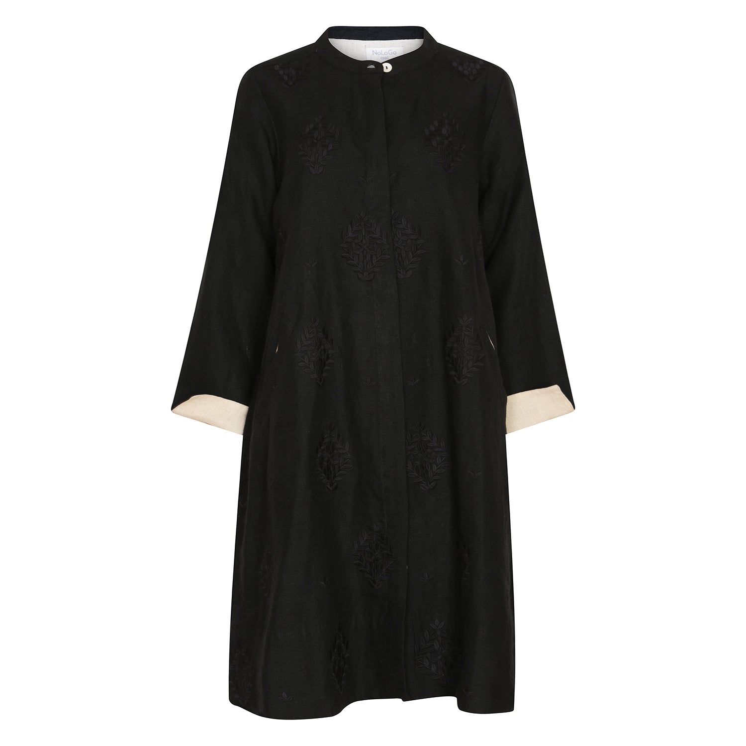 Super Mix Coat Dress - Black