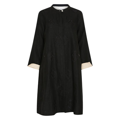 Super Mix Coat Dress - Black