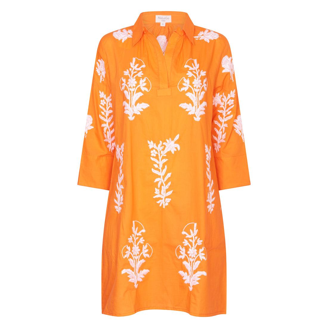 Short Tourist Dress Satsuma with White Embroidery Cotton