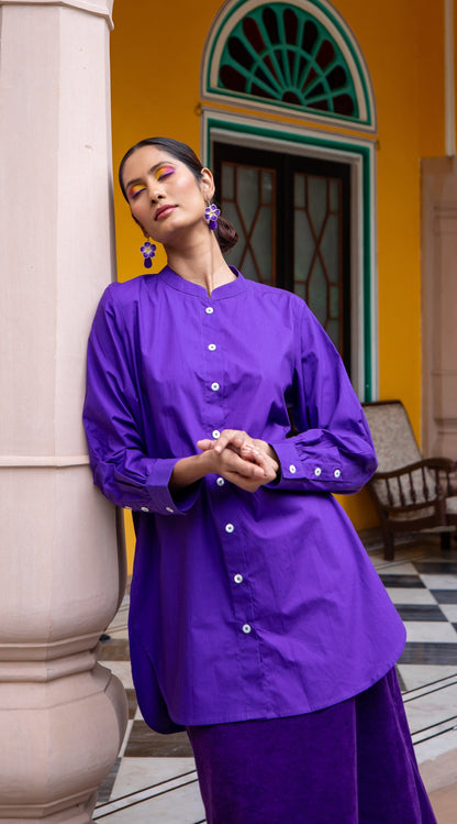 Malabar Oversized Shirt - Purple