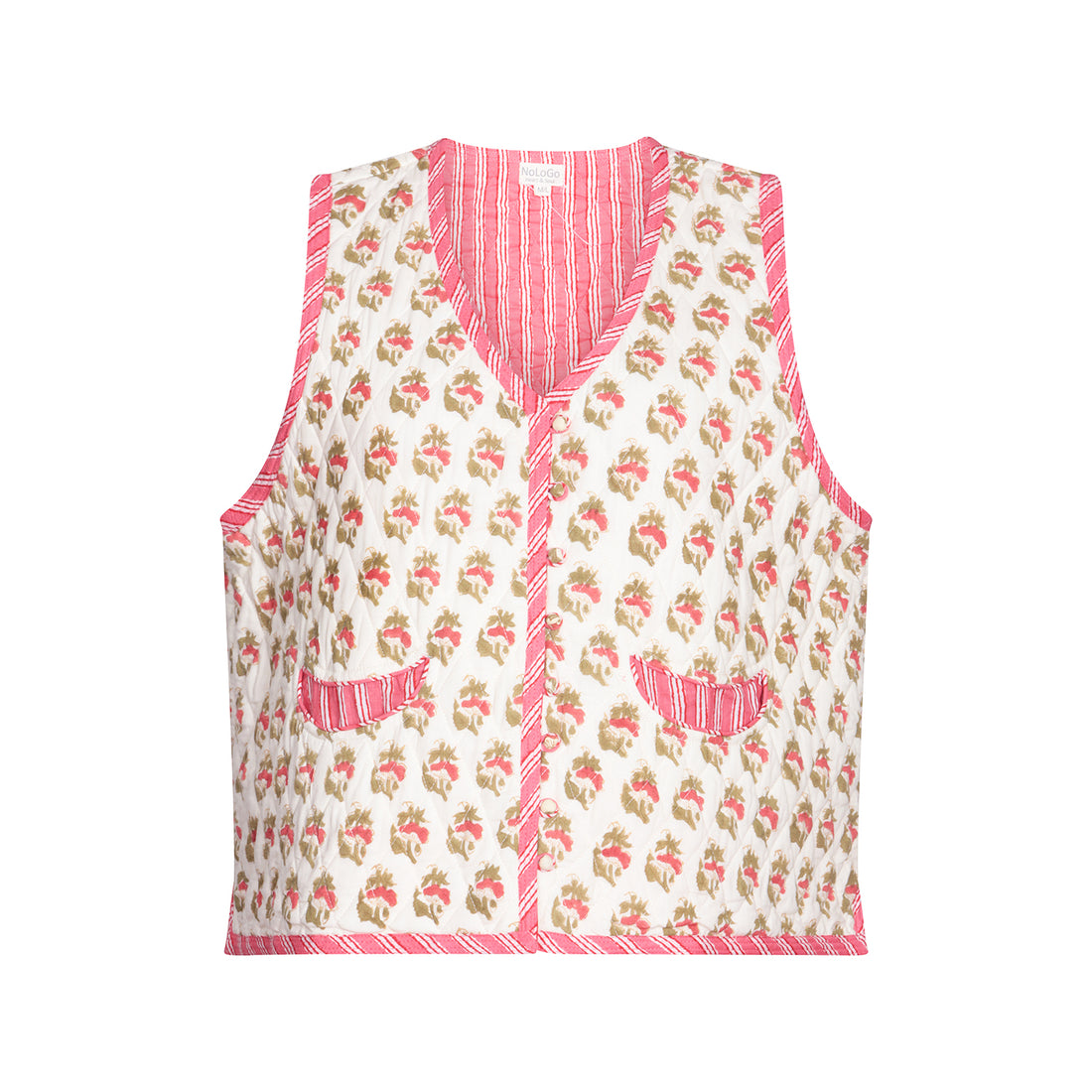 Quilted Warmer Gilet Cotton Poppy Pink