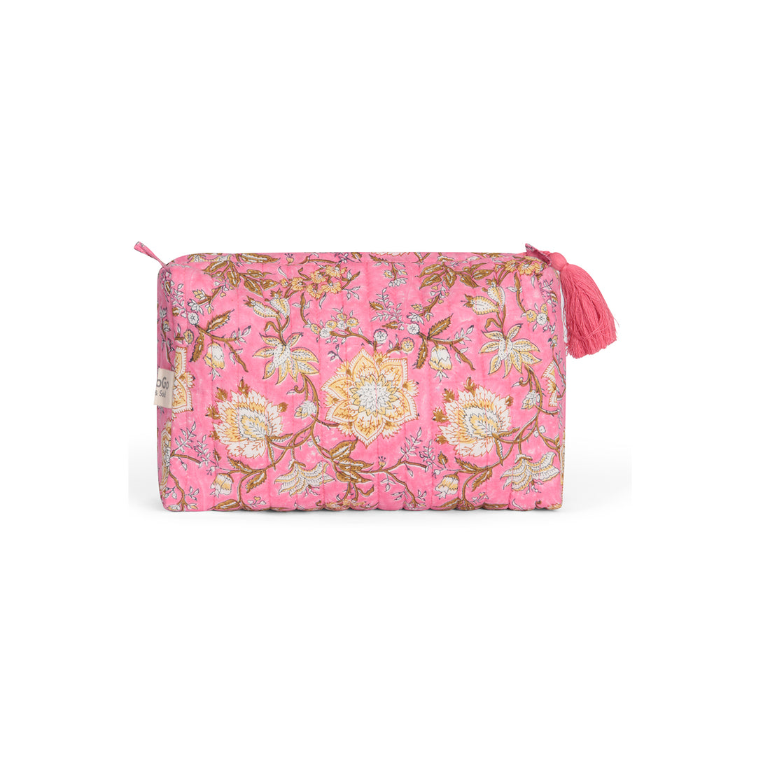 Lemon Bloom Print Wash Bag - Pink
