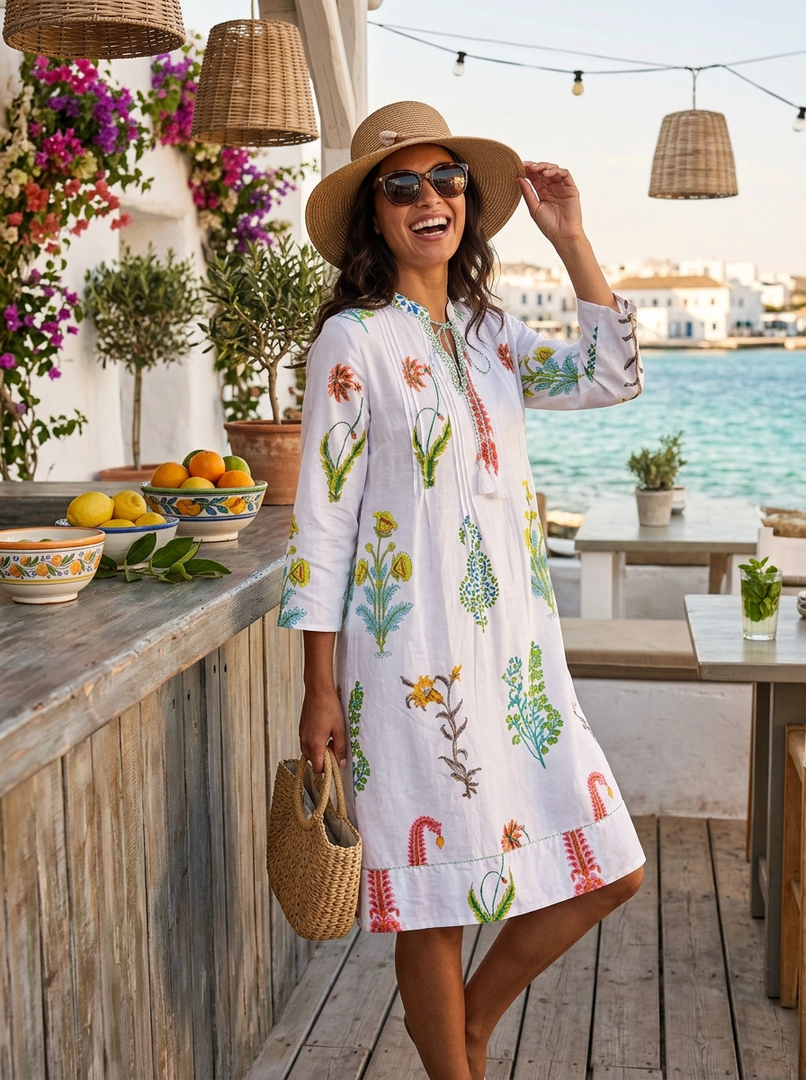 Botanical Tassel Kurta Cotton Multi