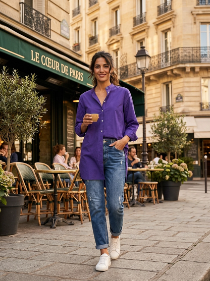 Malabar Oversized Shirt - Purple