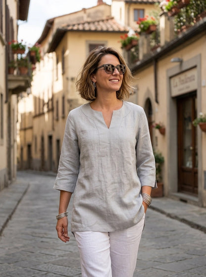 Lifestyle Linen Top Linen Silver Grey