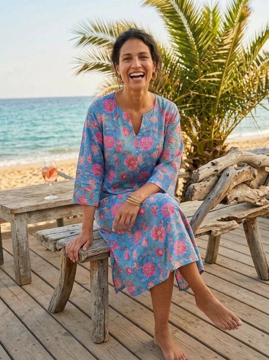 Pompeii Rose Zen Midi Dress - Multi