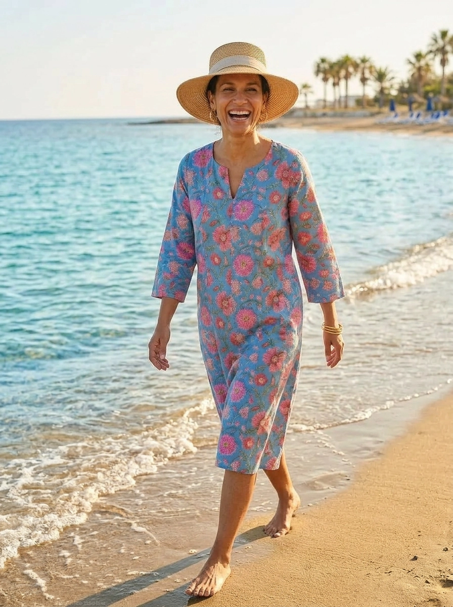 Pompeii Rose Zen Midi Dress - Multi