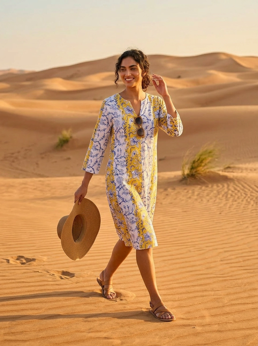 Sunflower Indigo Zen Midi Dress - Multi