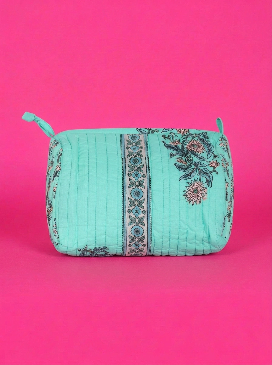 Aqua Flower  Washbag Cotton (Copy)