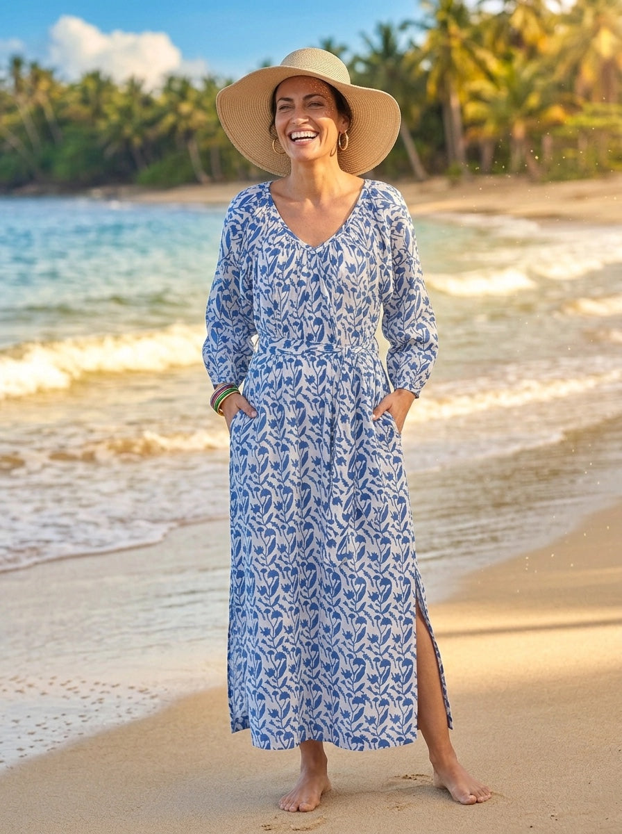 Kaftan - Breezy Summer Blue - One Size