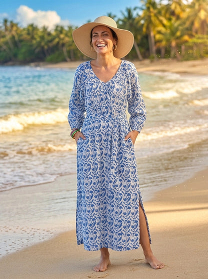 Kaftan - Breezy Summer Blue - One Size