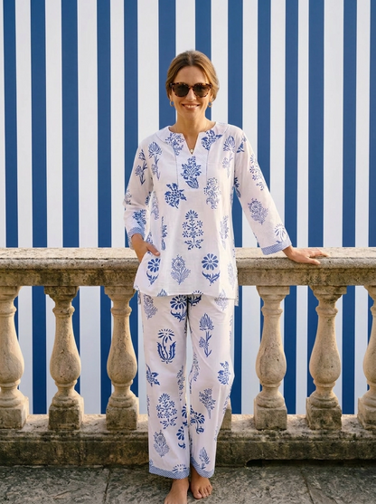 Botanical PJ Cotton - Blue