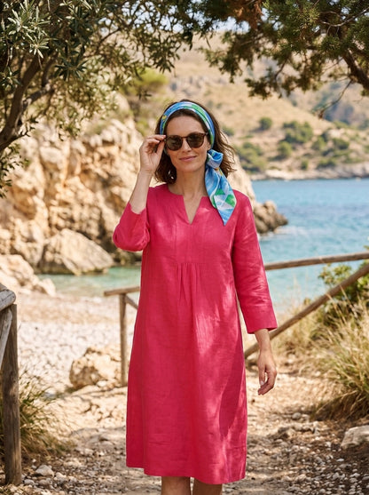 Life Style Easy Tunic Dress Linen - Rosehip