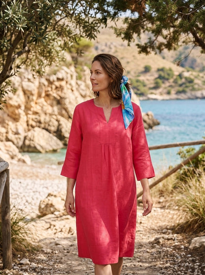 Life Style Easy Tunic Dress Linen - Rosehip