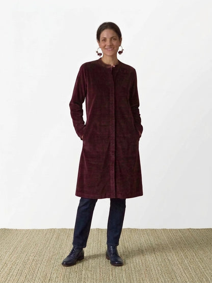 Velvet Super Mix Coat Dress Cassis