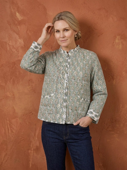 Luxury Quilted Chelsea Jacket  -  Rosemary-Green