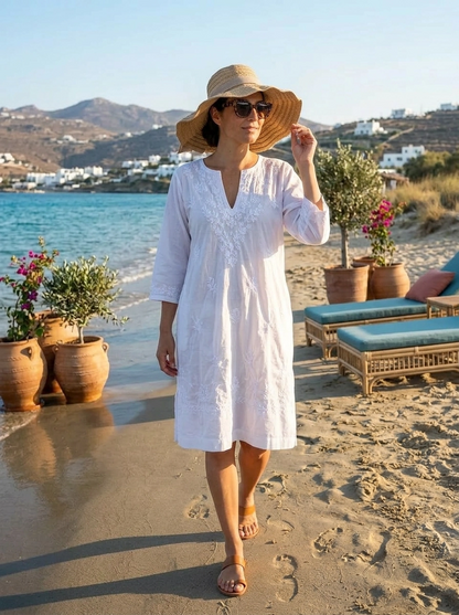 Valentina - Hand Embroidered Tunic Dress