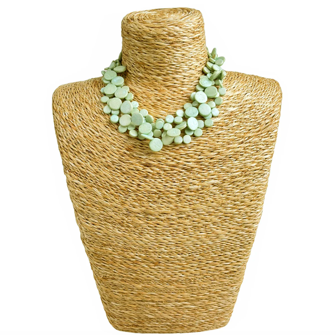 Coconut Three String Necklace - Pistachio Green