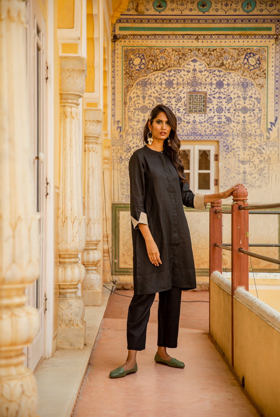 Super Mix Coat Dress - Black