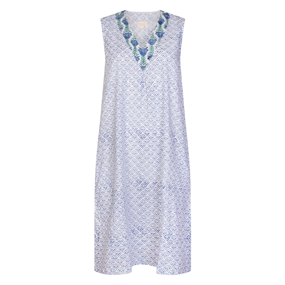 Rosebud Nightdress Cotton Tulip Blue