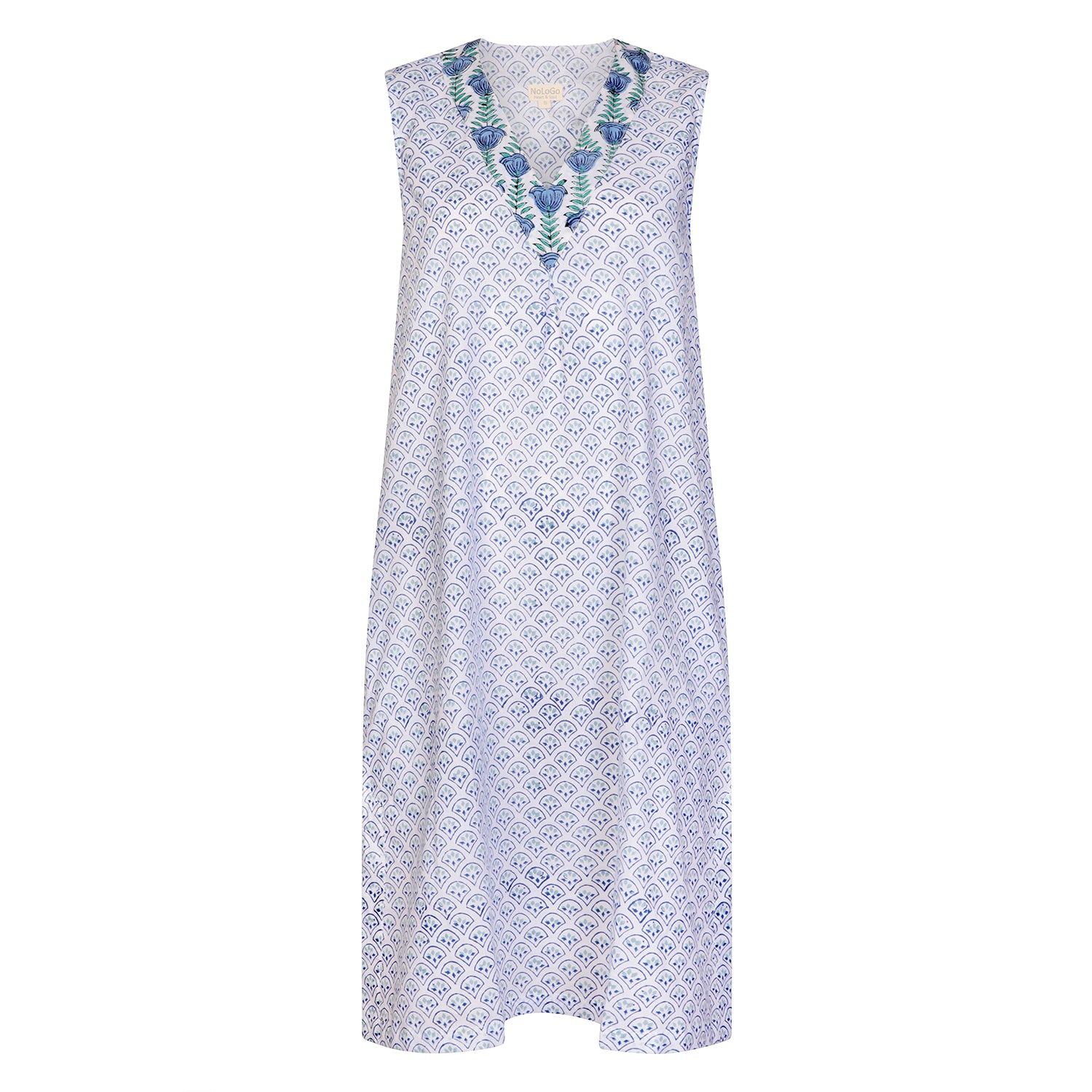 Rosebud Nightdress Cotton Tulip Blue