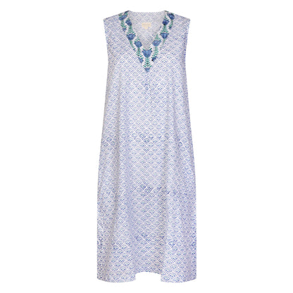 Rosebud Nightdress Cotton Tulip Blue
