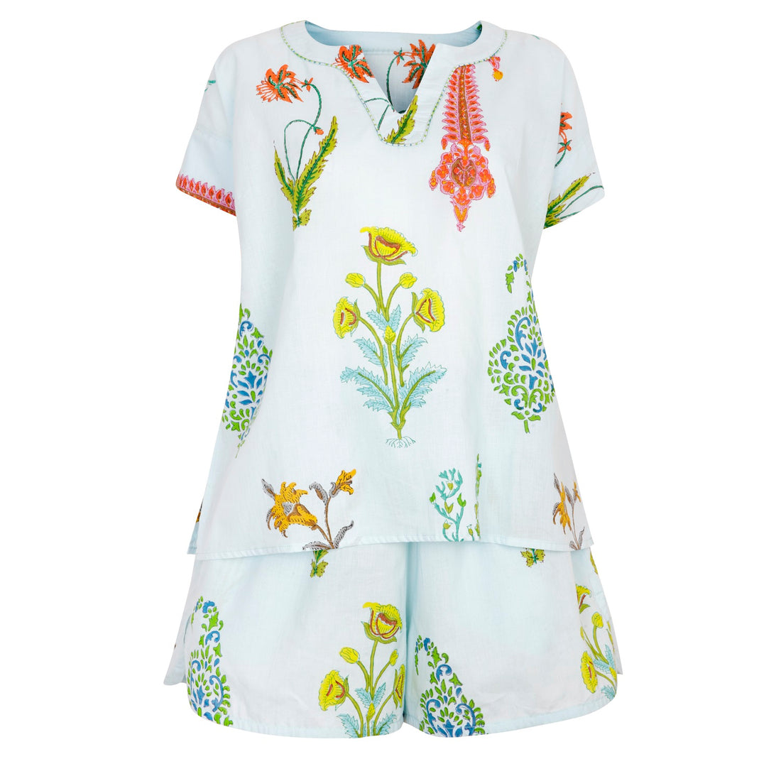 Botanical Shorts PJ Cotton - Persian Blue