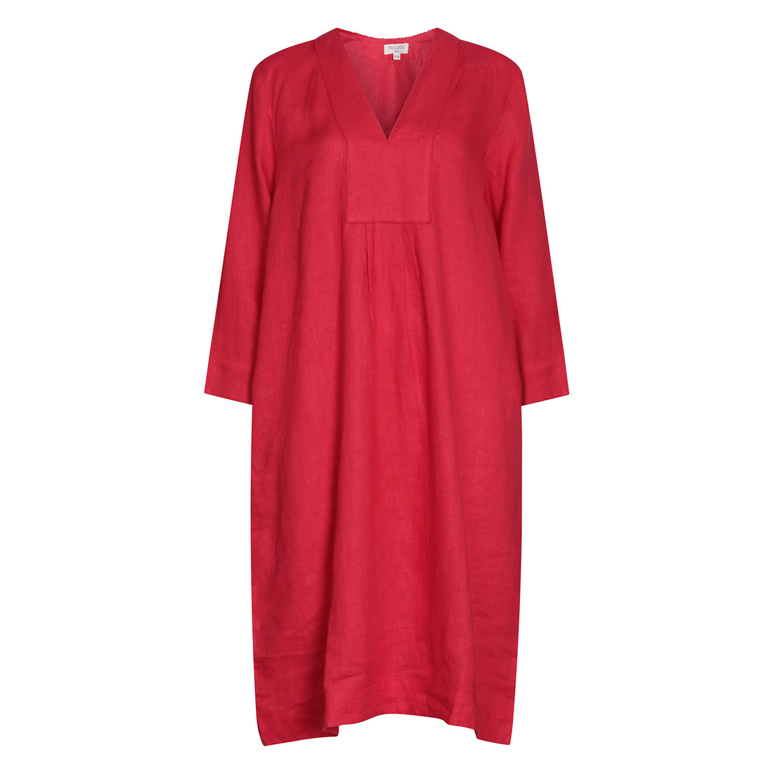 Picot MIDI Dress Linen - Red