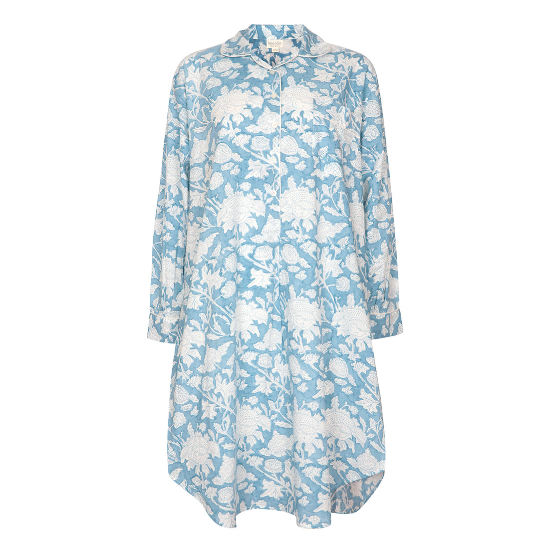 Hand Printed Nightshirt- De-Nimes Blue