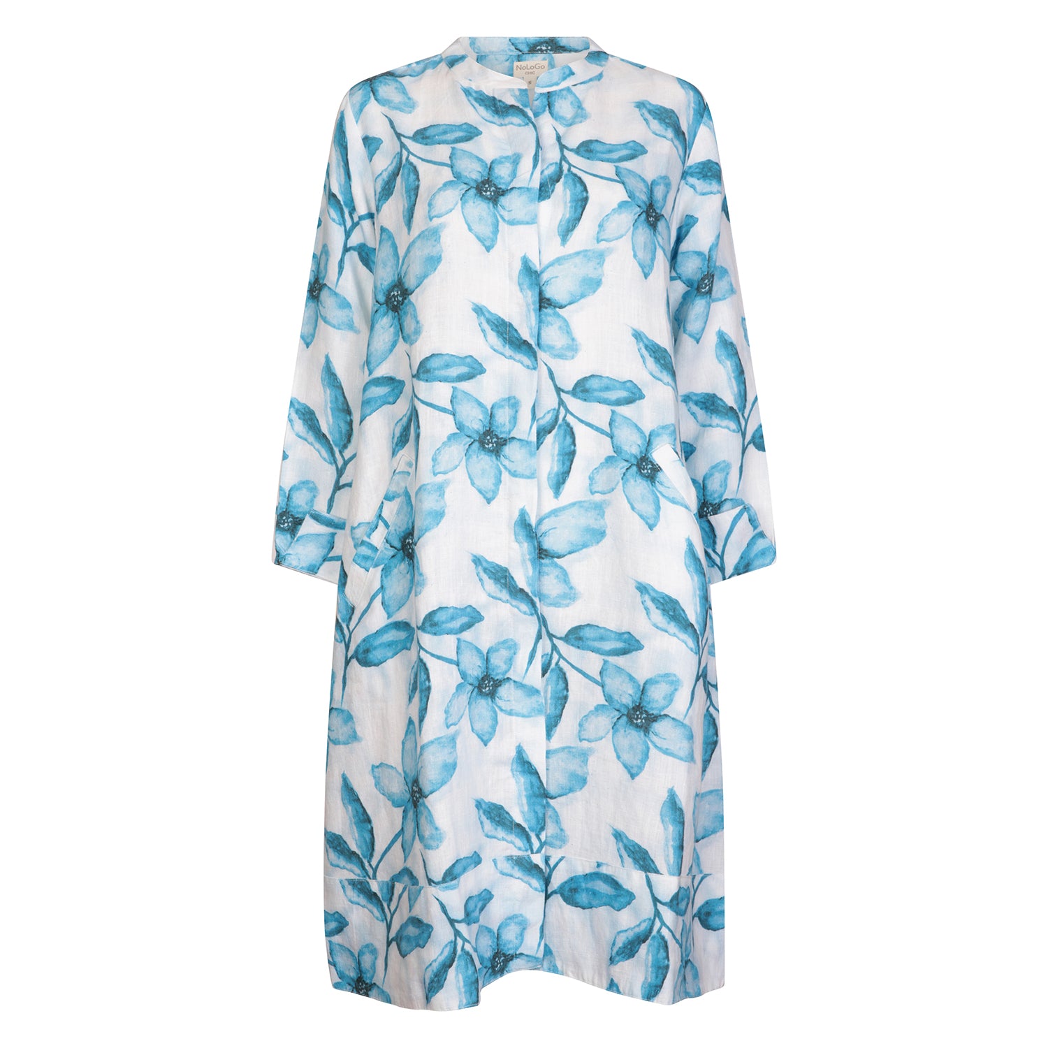 Super Mix Linen Coat Dress Ming Flower