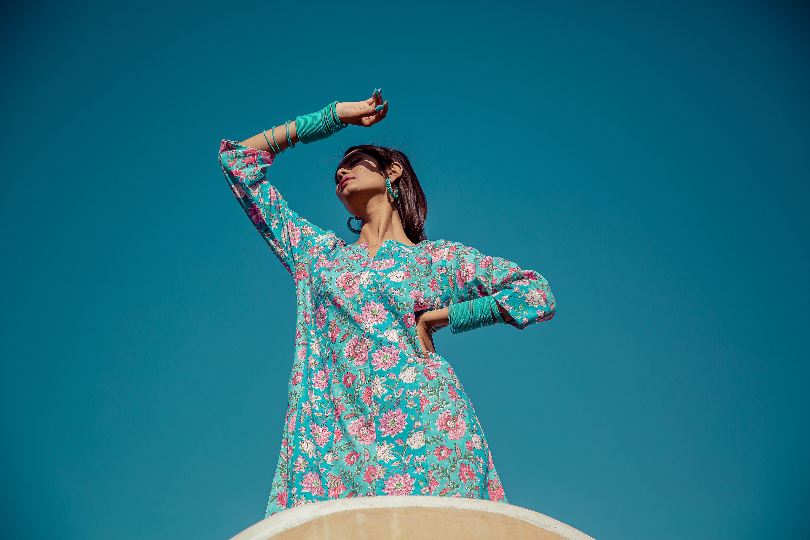 Pompeii Rose Zen Midi Dress - Multi